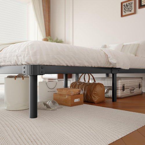 ZIYOO 14 Inch King Size Metal Platform Bed Frame with Heavy-Duty Steel Slat Support, No Box Spring Needed, Under Bed Storage Space, Easy Assembly, Noise-Free, Sturdy & Durable, Black