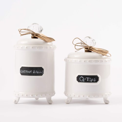 Mud Pie Small Circa Chalkboard Label Bath Canister