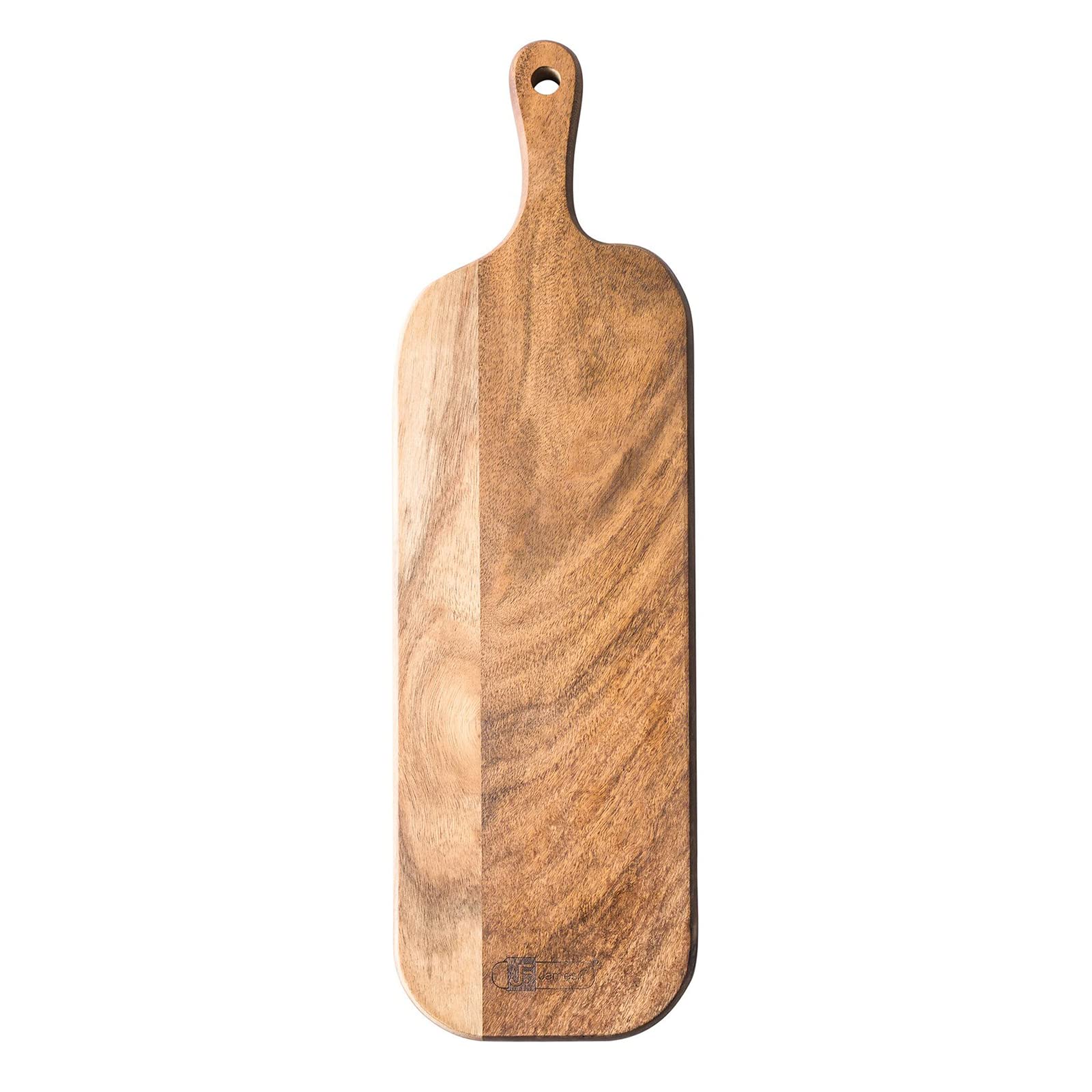 JF JAMES.F Wood Cutting Board with Handle, Long Acacia Serving Board Wooden Cheese Board Charcuterie Boards Wood Board for Food Bread Fruit 16.1x4.7x0.6 Inch