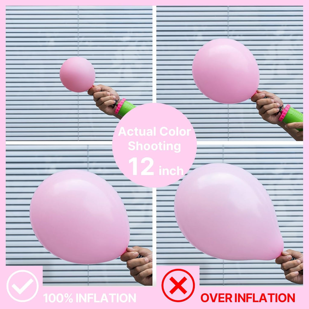 PartyWoo Baby Pink Balloons - 50pcs 5 Inch Pastel Latex Helium Balloons for Baby Showers & Parties