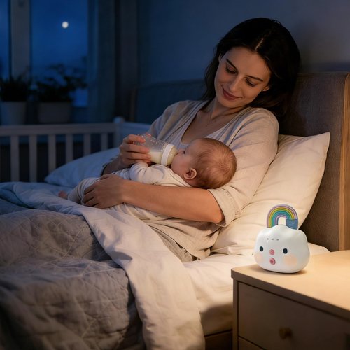 Baby Sound Machine Portable White Noise Machine with 14 Soothing Sounds Rechargeable White Noise Sound Machine with 3 Timer Setting and Night Light