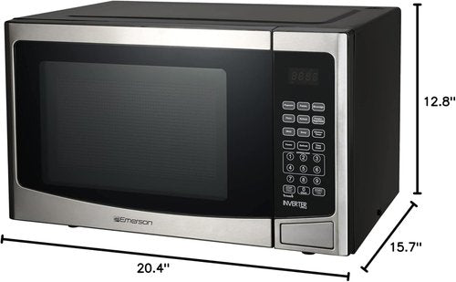 Emerson Microwave Oven - 1.2 Cu. Ft. Capacity, 1000W Power, Inverter Technology, Stainless Steel