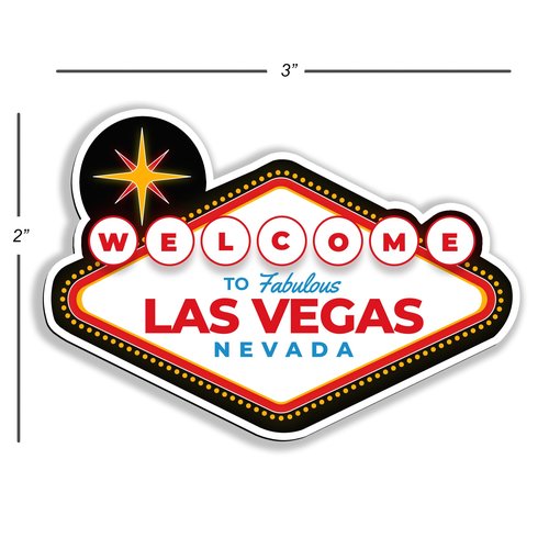 Las Vegas Magnet - 3" x 2" - Welcome to Fabulous Nevada Sign Souvenir Gifts Magnets Fridge Car Truck