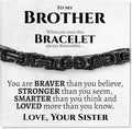 Love You This Much To My Brother Steel Bracelet - 6mm Sentimental Gift from Sister