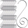 TIHOOD 200PCS 2inch Ornament Hooks, Christmas Ornament Hangers, Christmas Tree Hanger Baubles Ball Metal Hooks Xmas Decoration S Hooks (Silver)
