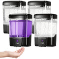 4 Pack Automatic Soap Dispenser Wall Mount,Touchless Liquid Soap Dispenser,Battery Operated,600 ml / 20 oz Commercial Hand Detergent Dispenser for Office Home Kitchen School Bathroom Hotel Restaurant