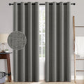 MIULEE Dark Grey Linen Texture Curtains - 2 Pack, 52x108 Inch, Blackout Grommet Design for All Seasons