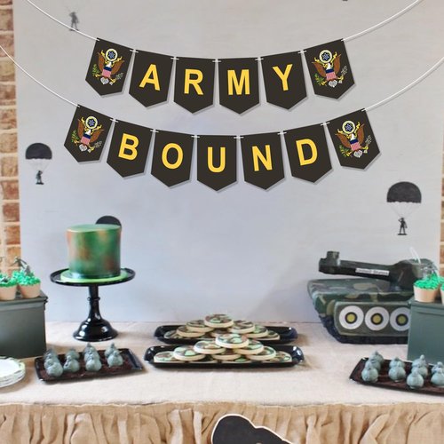 Military Bound Banner for Army Recruits, Graduation & Farewell Parties - Decoration Supplies
