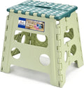 ACKO Folding Step Stool - Sturdy 13 Inch Collapsible Design | Supports Up to 300 lbs, Non-Slip, Lightweight, Green