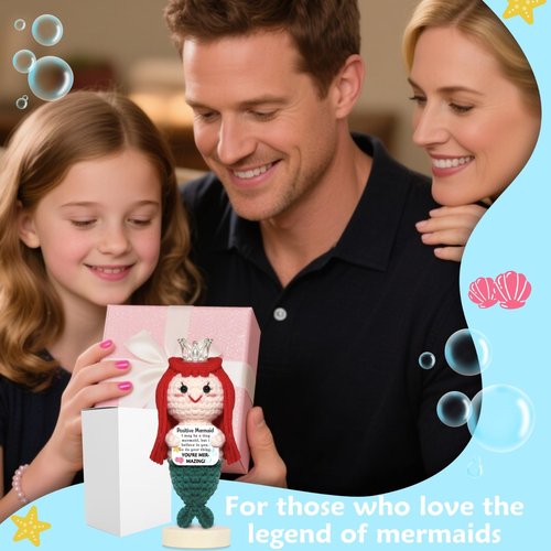 Mermaid Gifts for Valentine's Day Birthday: YOU'RE MER-MAZING Daughter Best Friend Girlfriend Sister Teen Girls Her Gelentines Gifts, Little Mermaid Decorations with Emotional Positive Support Cards