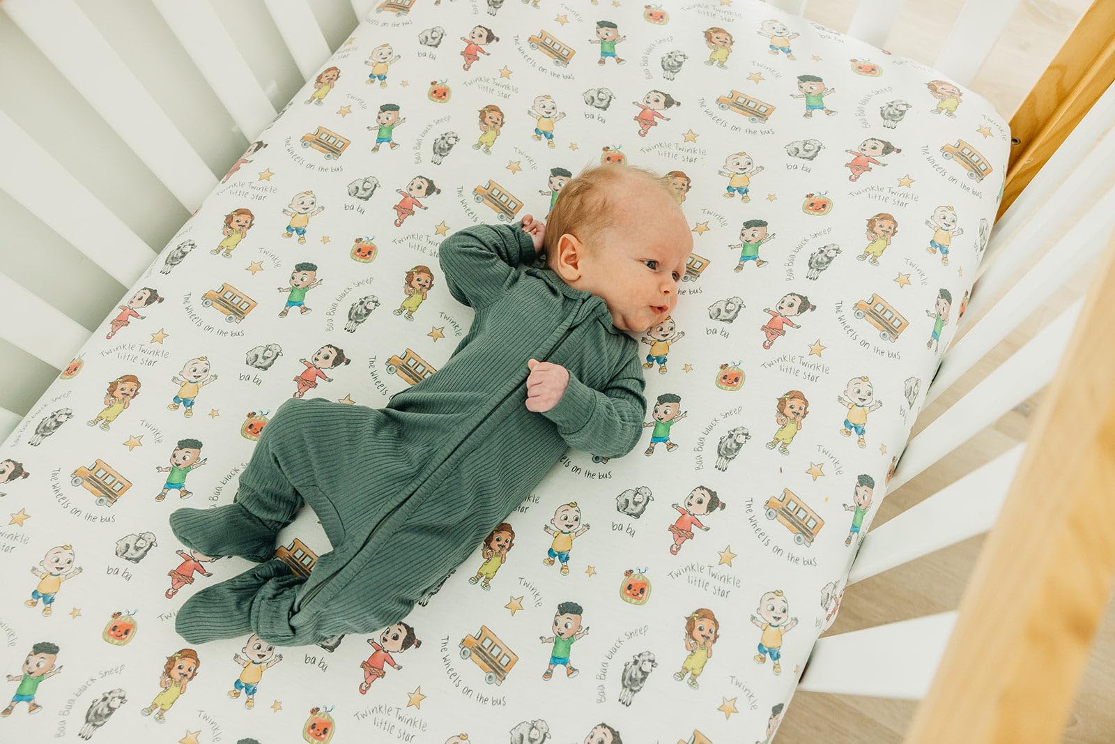 Copper Pearl Premium Fitted Knit Crib Sheet/Toddler Sheet CoComelon Friends