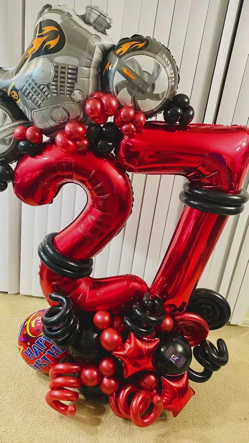 Red Number 2 Balloon - 40 Inch Sparkling Decoration for 2nd Birthday Parties | Kids' Celebration Decor