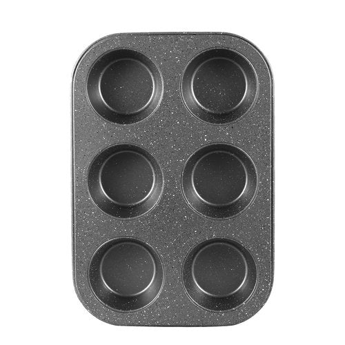Walooza Muffin Cupcake Pan, Muffin Tins Nonstick 6, Muffin Top Cookie Cheese Cake Pan for Baking, Toast Oven Baking Supplies Small Cake Pans Muffin Cups Non Stick