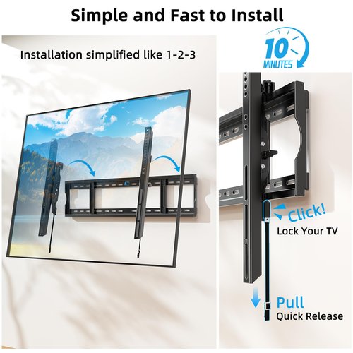 HOME VISION Heavy Duty TV Wall Mount for Large TVs 60-120 Inch, Tilting TV Wall Mount, Max VESA 900x600, Holds up to 220lb, Fits 16/18/24/32 Inch Studs