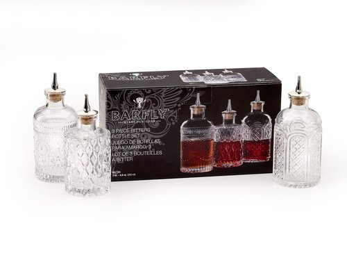 Barfly Bitters Bottle Set of 3 - M37186/M37187/M37188, Glass, 6.8 oz (200 ml), Set of 3