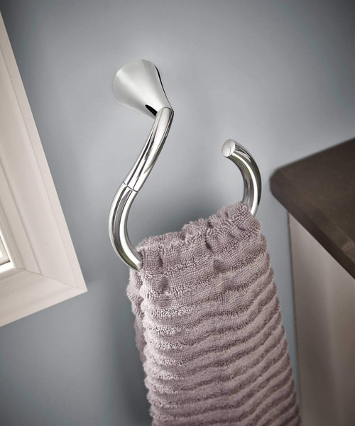 Moen YB2386BL Glyde -Towel Ring, Matte Black