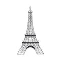 Deco 79 Metal Eiffel Tower Home Wall Decor 3D Wire Wall Sculpture with Crystal Embellishments, Wall Art 18" x 1" x 32", Black