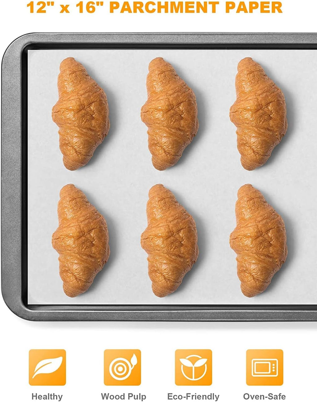 Baklicious Parchment Paper Sheets - 220 Pcs Non-Stick Baking Paper for Air Fryer & Oven | 12x16 In