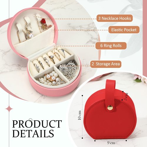 Weysat 12 Pack Travel Jewelry Case Bulk Valentines Day Gifts Bridesmaid Jewelry Gift Box Small Earring Storage Organizer (Red, Dark Pink, Pink)