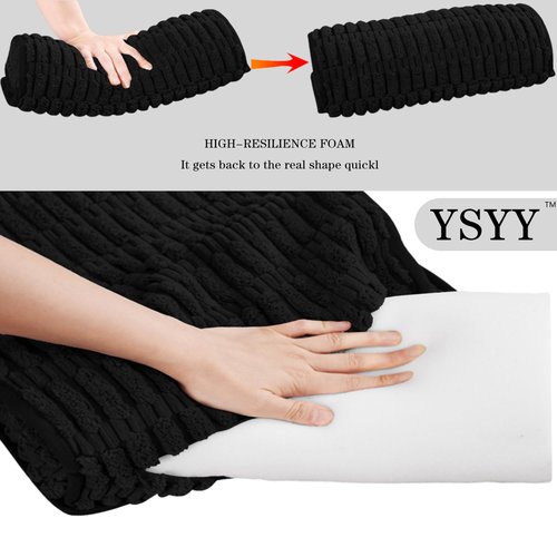 YSYY Memory Foam Headrest Pillow for Neck Pain Relief & Cervical Support - Ergonomic Neck Cushion for Office Chair, Car, Recliner, Sofa - Breathable & Pressure Relief (Black, 17" W x 2.7" D)