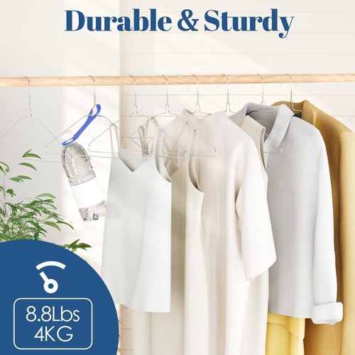 SPECILITE 18 Inch Wire Metal Clothes Hangers Bulk 100 Pack for Large Size Suits, Coats, Shirts, Pants, Skirts, Space Saving, Non Slip,12 Gauge Ultra Thin, Silver