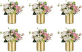 NUPTIO Gold Flower Vases - Elegant 5.1-Inch Metal Centerpieces for Wedding Table Decorations | Set of 6
