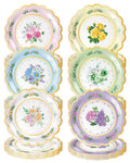 Plceucsrs 48Pcs Floral Paper Plates, 7 Inch Flower Party Plates Floral Disposable Plates for Tea Party, Birthday Baby Shower Garden Wedding Afternoon Decorations, 6 Styles (48, 7 inch)