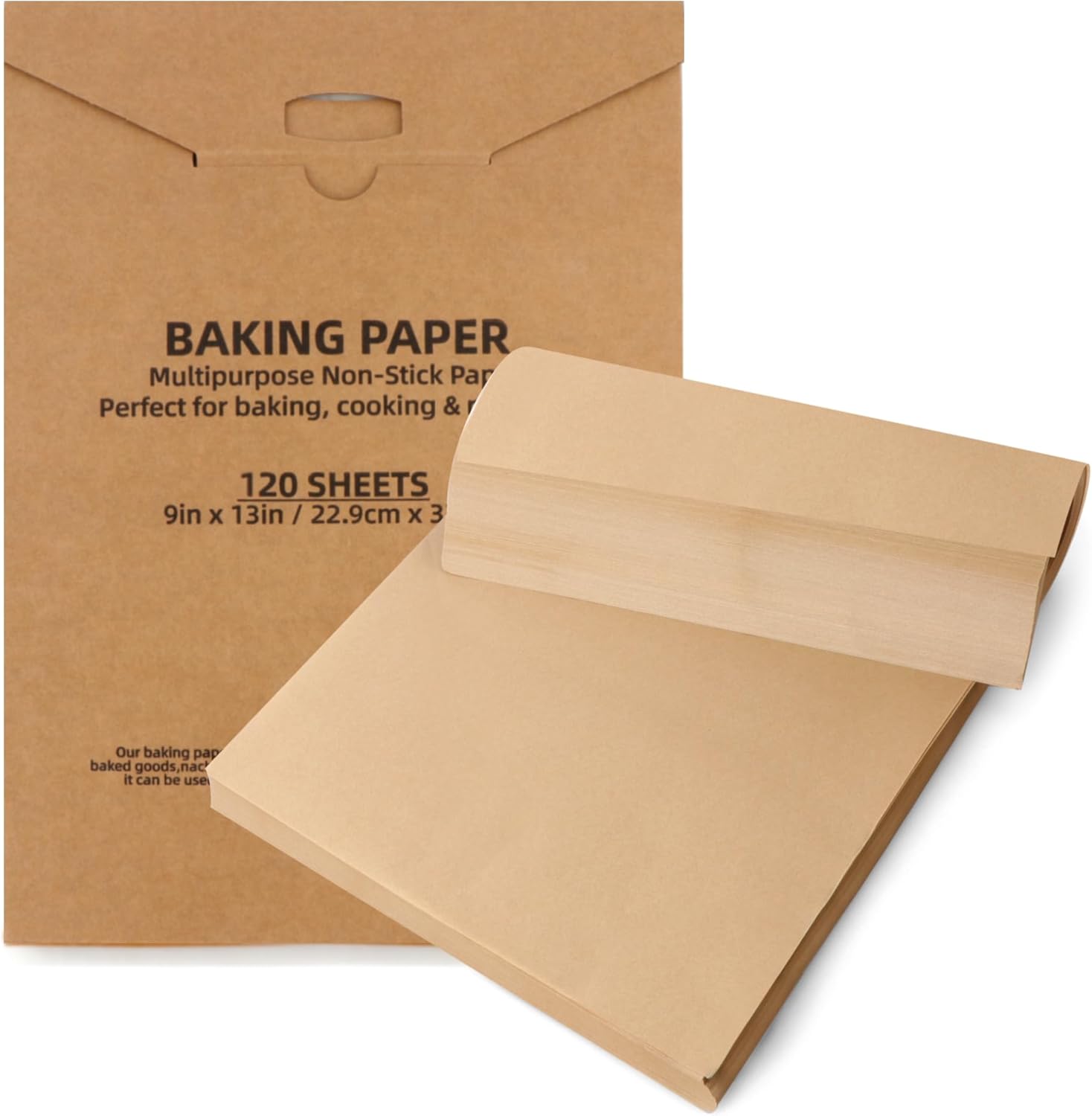 Skiennix Parchment Paper Sheets - 120 Pcs Non-Stick & Unbleached Baking Liners | 9 x 13 Inch, Heat Resistant