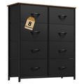 DWVO Fabric Dresser - 8 Drawer Tall Chest with Sturdy Steel Frame & Wooden Top | Ideal for Bedroom & Living Room