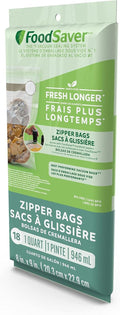 FoodSaver Vacuum Zipper Bags - 1-Quart BPA-Free Multilayer Construction for Freshness