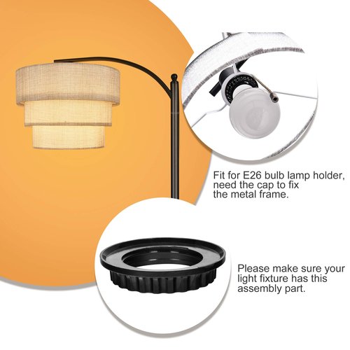 EDISLIVE 3-tier Drum Linen Lamp Shade for Pendant Lamp Floor Lamp Chandelier Replacement Shade Clip on Bulb Classic Round Lampshade Cover Only