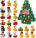Sotiff Christmas Rubber Duck Bath Set - 24 Pcs Advent Calendar Surprise Ducky Gifts | Yellow-Green