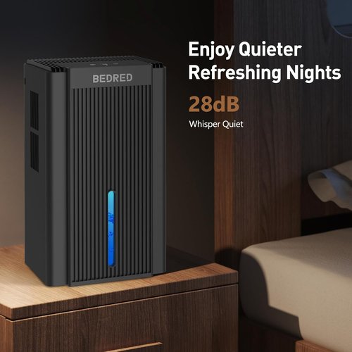 Dehumidifier | 95OZ Home Dehumidifier - Quiet Operation, Auto Shut Off & 7 Color Ambient Light (Black) for Up to 1000 Sq.Ft