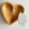 Prayer Bowl with Cards, Heart Prayer Bowl Wooden, Christian Gifts for Women Men, Wood Prayer Dough Bowl, Heart Shaped Decor Bowl, Mothers Day Gifts, Birthday, Retirement, Religious Gift for Mom Dad