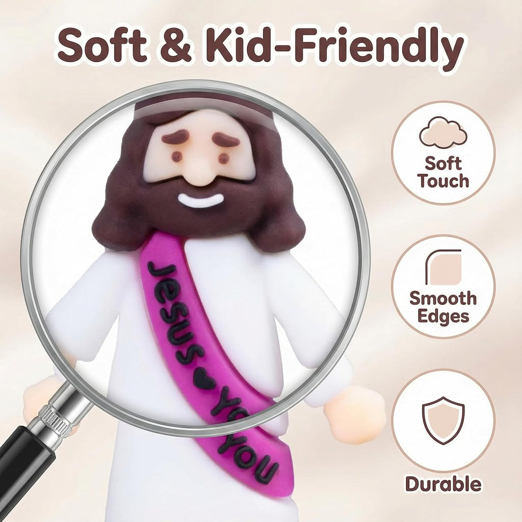 Skiennix Mini Jesus Figurines - 200PCS Bulk Religious Toys for Easter Egg Stuffers & Gifts - Bright Colors