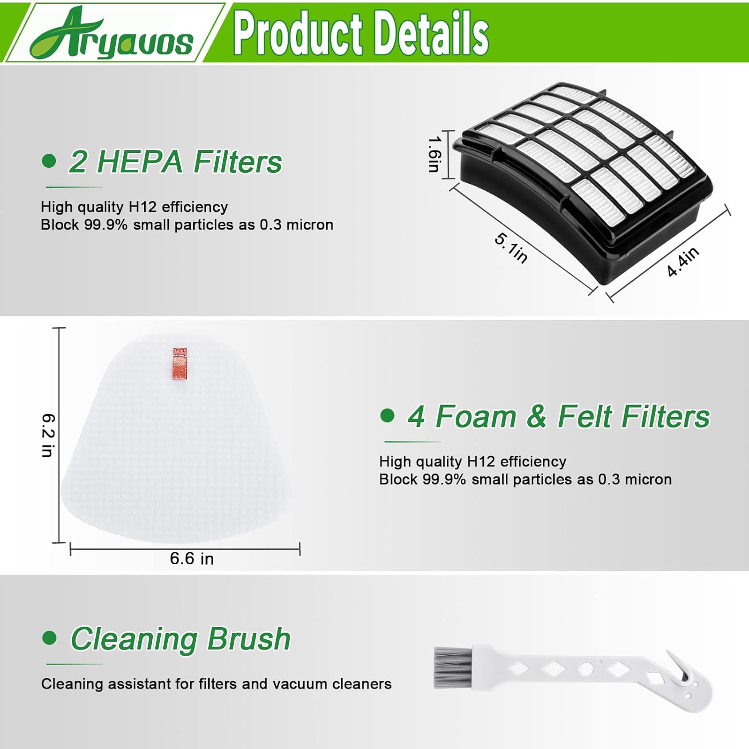 Shark Navigator Lift-Away Vacuum Filters - 2 HEPA + 4 Foam & Felt Replacement Set | Compatible with NV350 Series