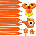 Long Orange Balloons Kit - 260 Bright Orange Twisting Balloons for Kids' Halloween Party Decor