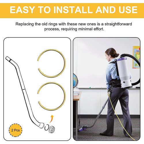 100100 Vacuum Cleaner Attachment Compression Ring Replacement for Proteam Commercial Vacuum Cleaner Alluminum Wand Ring fit for ProTeam Vacuum Wands 10002, 100104, 101338, 106290, 106293, 2pcs