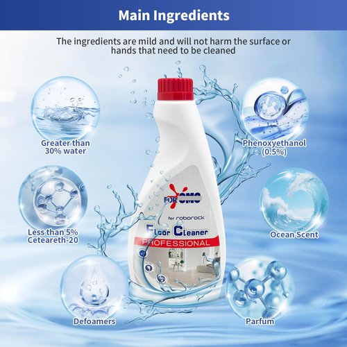 fepoch 2 Bottle Original Scent Floor Cleaning Solution - For Roborock Robot Vacuum & Mop, Deep Cleans Hard Floors, Works With All Mopping Robot Vacuums
