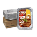 YLT WAX 12x16 Aluminum Foil Pans, 20 Pack Disposable Full Size Large Baking Pan for Roasting, Restaurants, Cooking, Heating, Buffets
