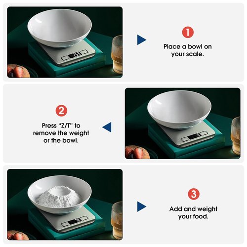 Mik-Nana Digital Kitchen Scale - 22lb Capacity for Accurate Weight Measurement | Easy Clean Stainless Steel