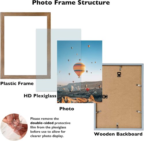 JCJMY 13x15 Rustic Brown Picture Frame - Versatile Wall Hanging for Horizontal or Vertical Display