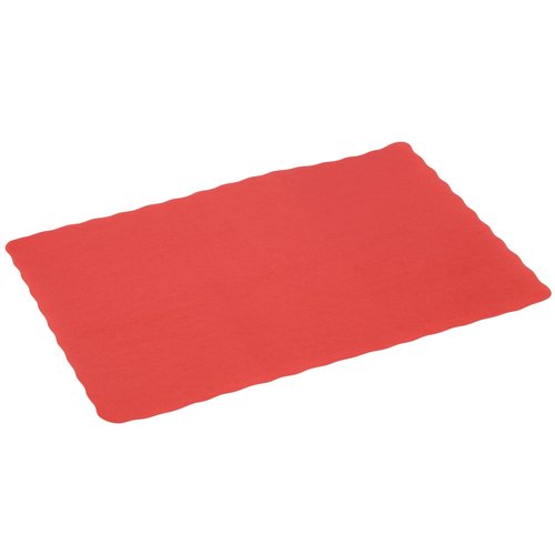 Red Colored Paper Placemat with Scalloped Edge - 1000/Case 10" x 14"