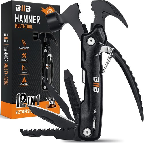 BIIB 12-in-1 Hammer Multitool - Ultimate Gift for Men | Perfect for Father's Day, Birthdays & Camping Essentials