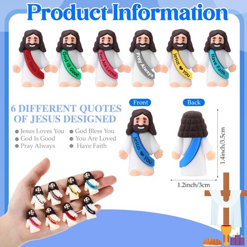 Bememo Mini Jesus Figures - 100 Pcs Original Design for Sunday School & Baptism Gifts | Religious Party Favors