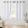 NICETOWN 100% Blackout Window Curtain Panels - Thermal Insulated Drapes, 63" Length, Set of 2, Snow White