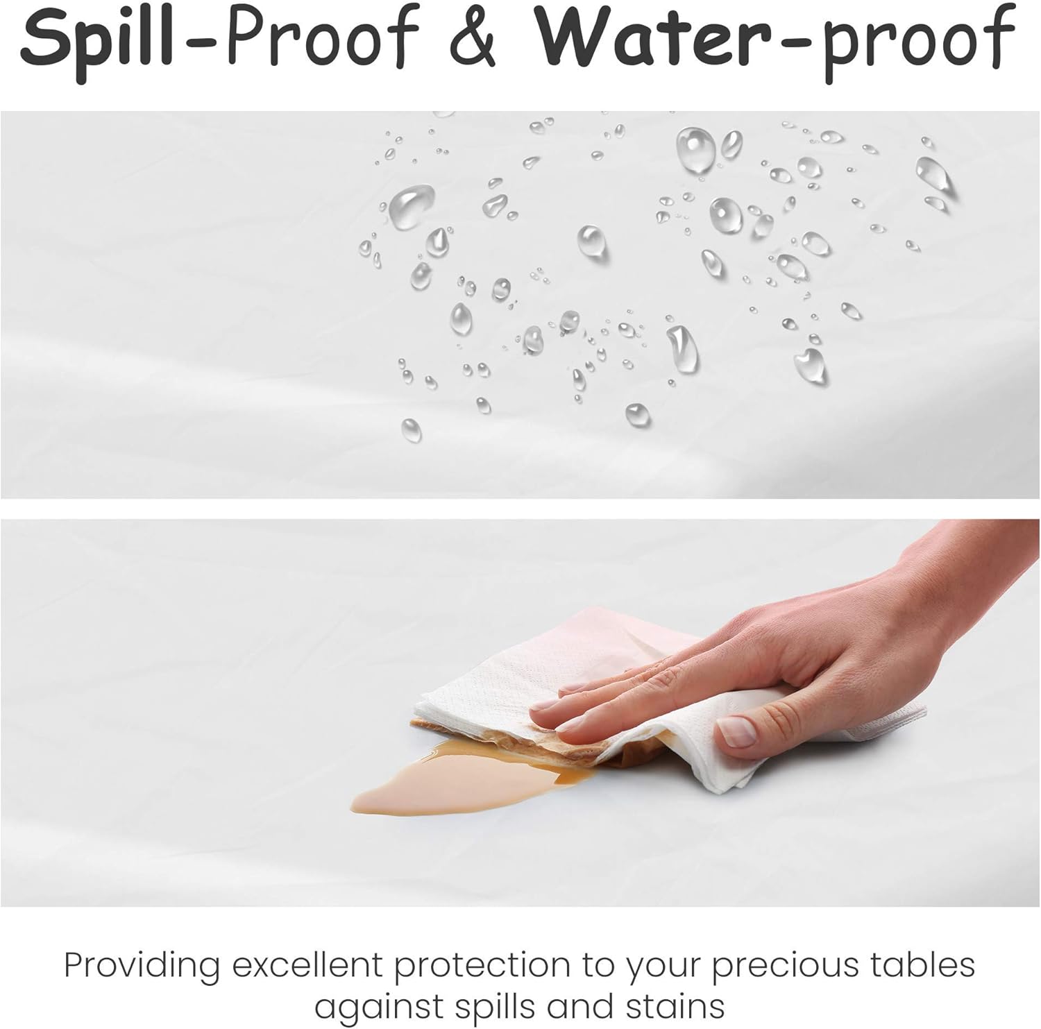 Premium White Plastic Tablecloths by [Brand Name] - 5 Pack Disposable Rectangle Covers | 108 x 54 in. for Parties & Weddings