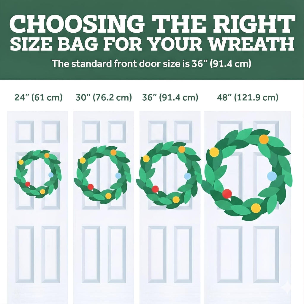 ZOBER Oxford Christmas Wreath Storage Container - 48 Inch Waterproof Bag with Dual Zippers & Durable Handles - Black