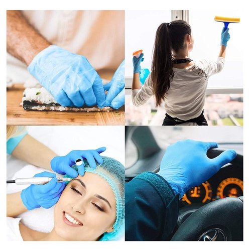 Jointown Basic Vinyl Exam Gloves-Safty Glove Latex & Powder-Free, Synmax Disposable Small (Case of 1000, Blue)