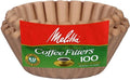 Melitta Unbleached Basket Coffee Filters - Natural Brown, 100 Count for Rich Flavor